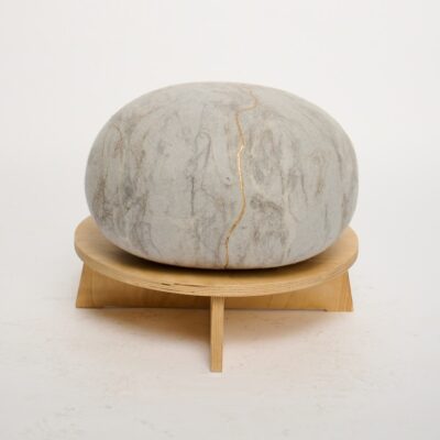 Light Grey Rock Pouf