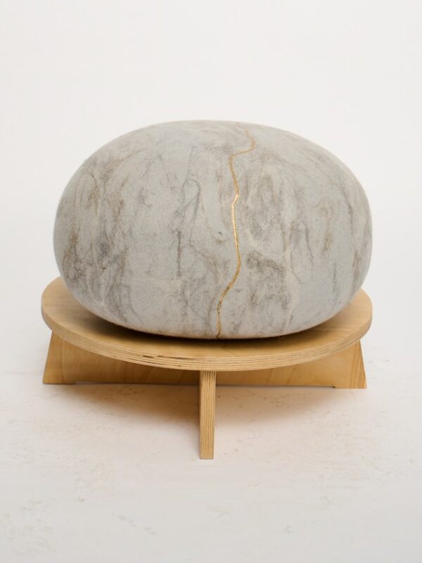 Light Grey Rock Pouf