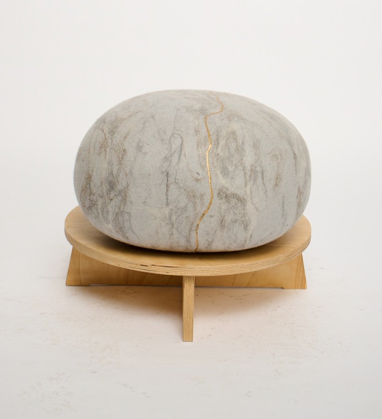 Light Grey Rock Pouf