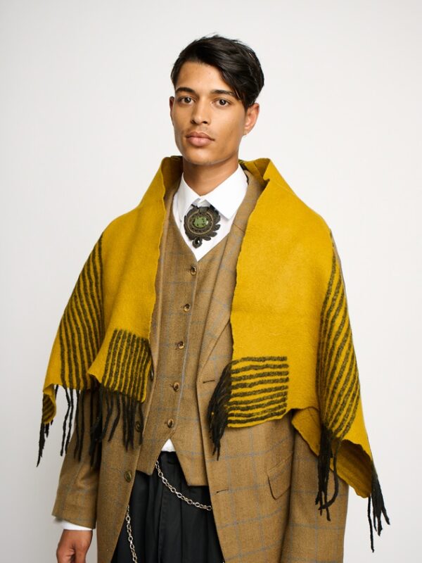 Sleeveless Ochre Waist Coat