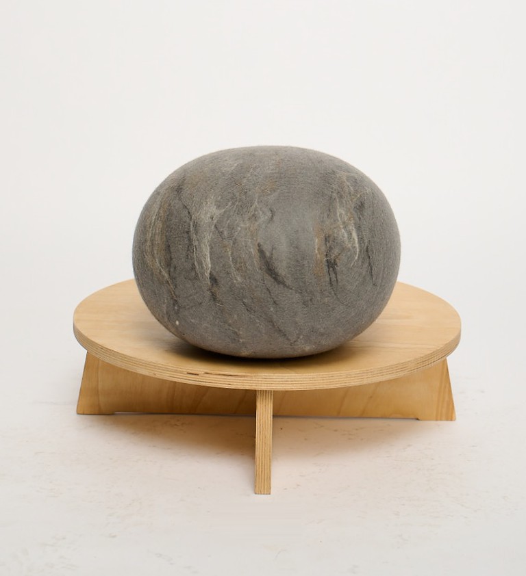 Dark Grey Rock Pouf