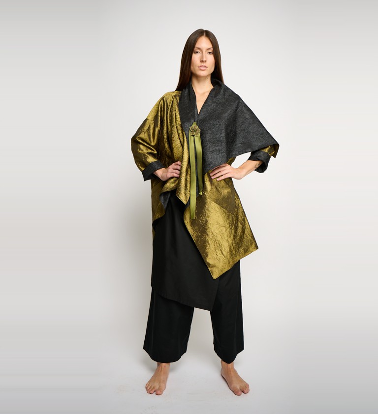 Juw Reversible Man Made Mix Kimono Coat
