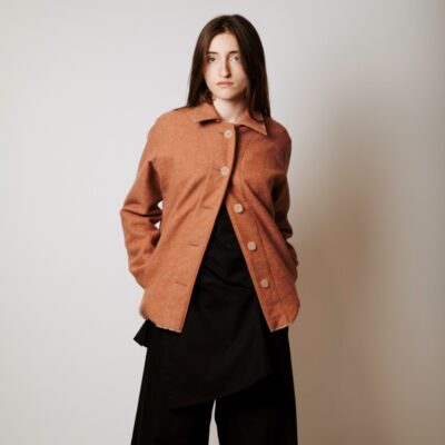 Pink wool jacket lawn cotton lining