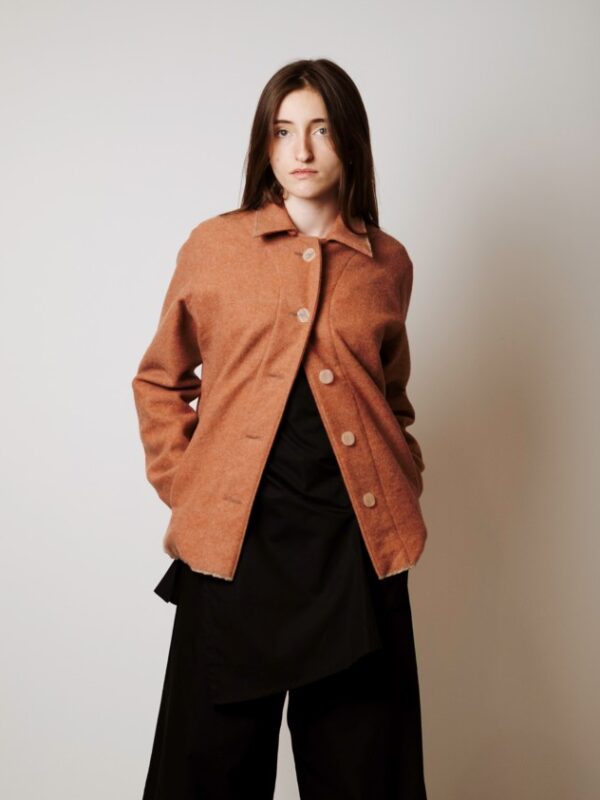 Pink wool jacket lawn cotton lining