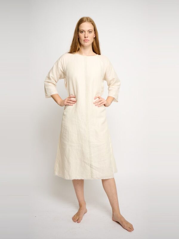 White linen dress