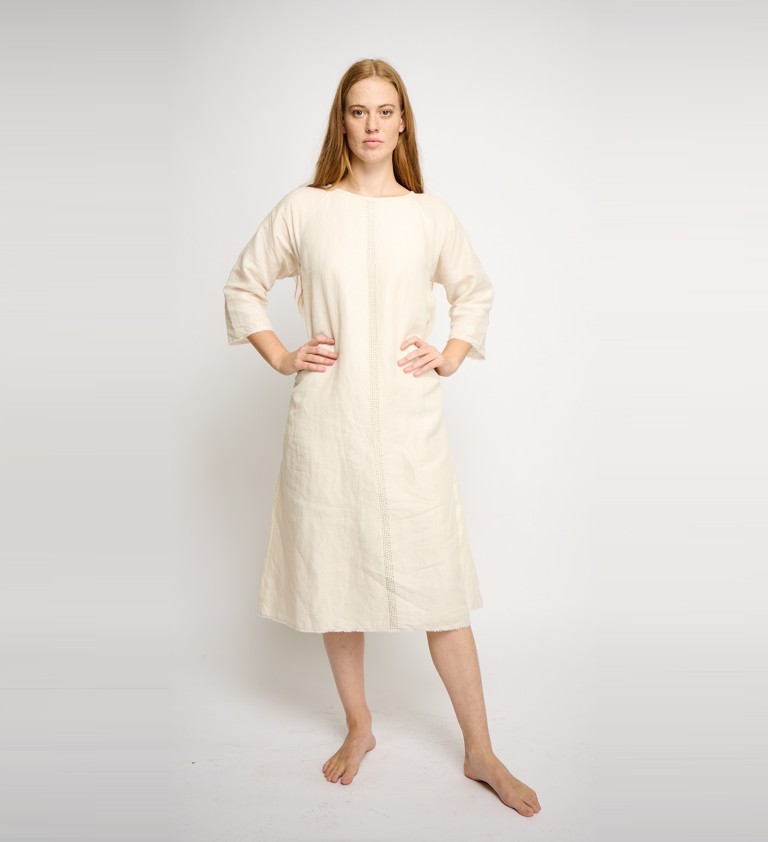 White linen dress