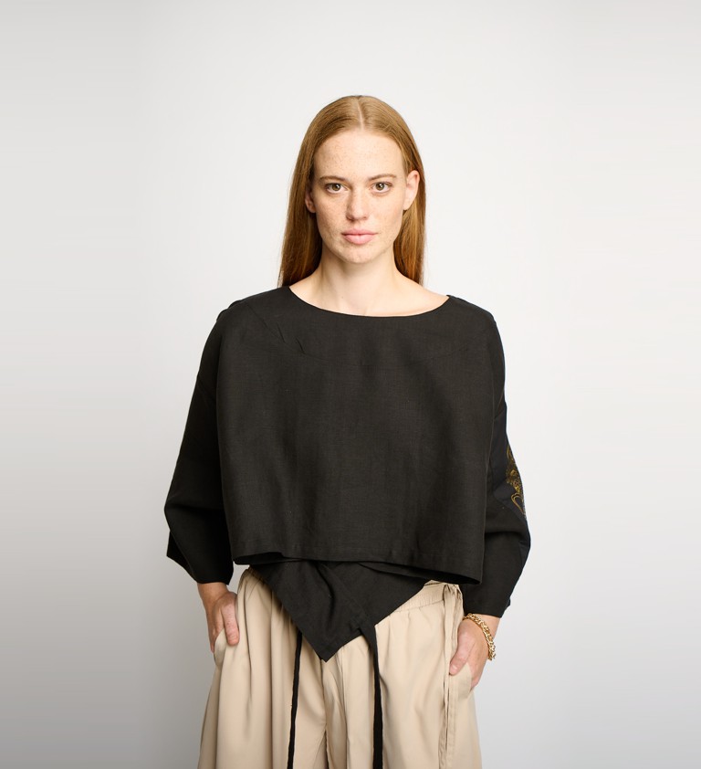 Kobe Black Linen Shirt